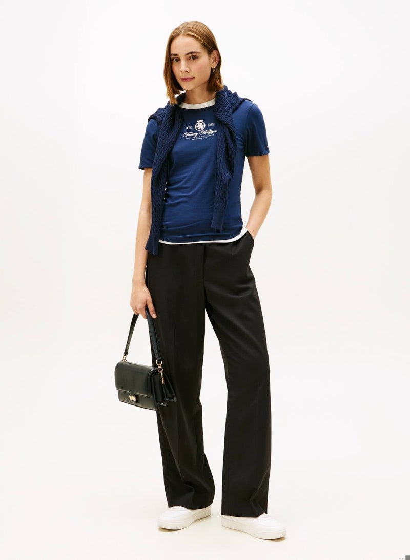 تومي هيلفيغر تيشيرت قصير الأكمام فارسيتي بقصّة سليم - Image 3